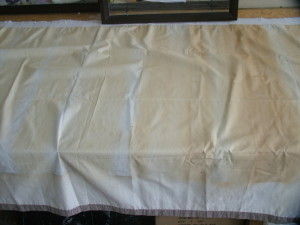 Where the sun hits the lining.